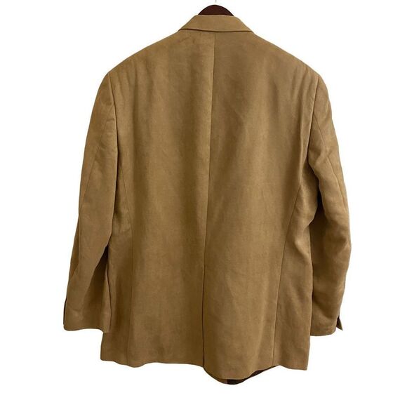 Lauren Ralph Lauren Tan Faux Suede Sport Jacket Blazer Size 44L - Picture 2 of 4